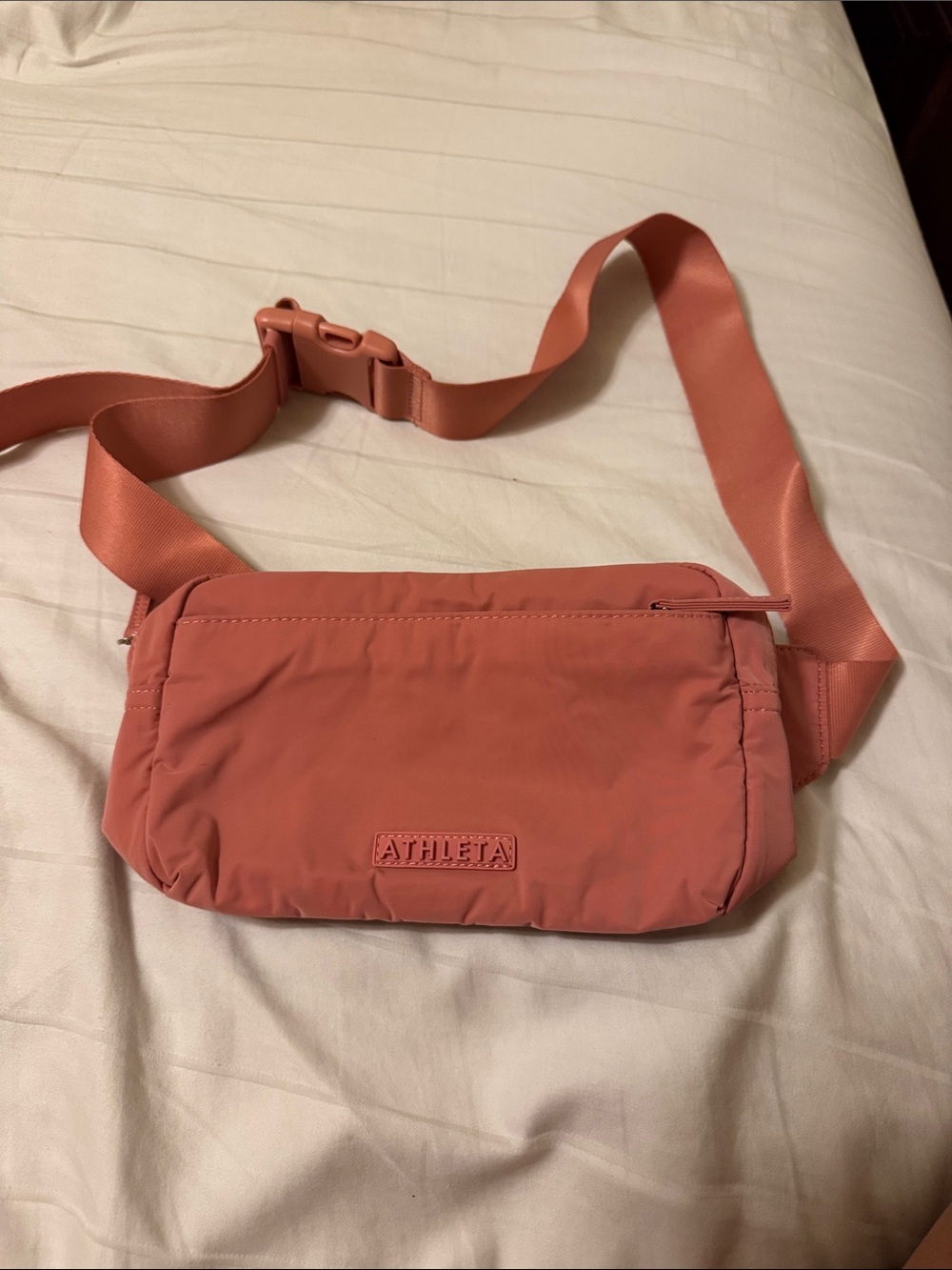Athleta Salmon Pink Crossbody Belt Bag